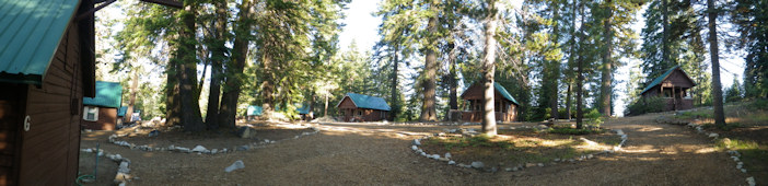 Panorama showing the Lakeview Cottages campus